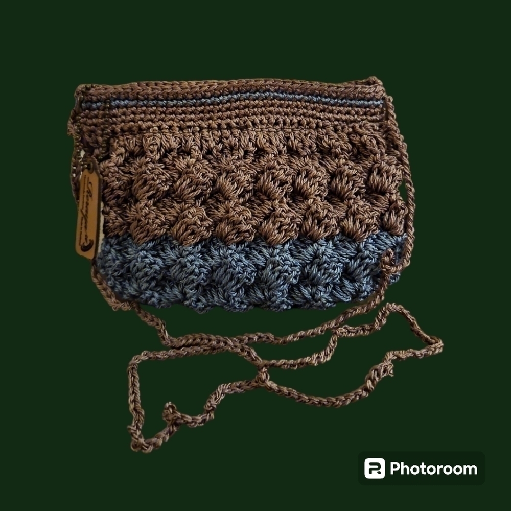 RERAYA Handmade Two-tone Crochet Mini Micro Crossbody Bag